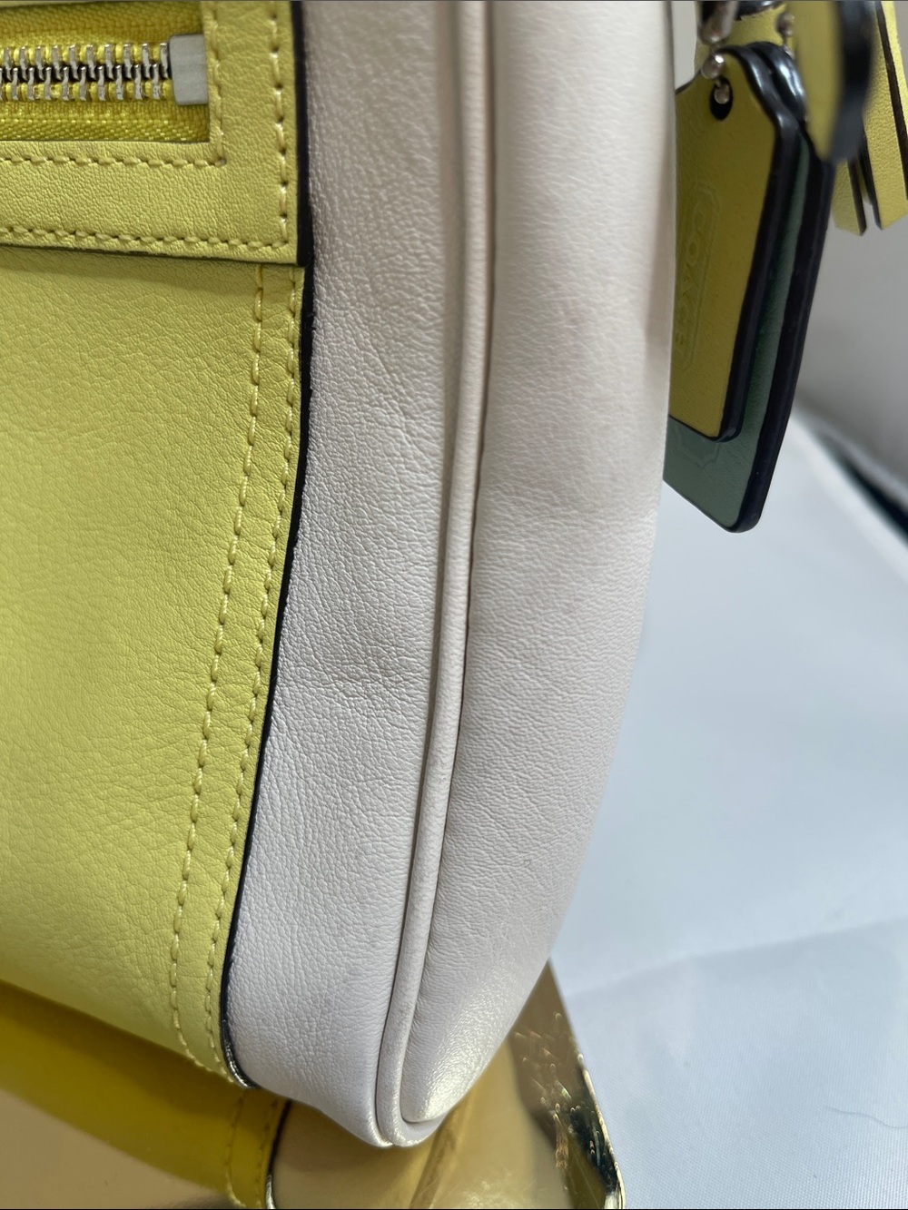 Coach Yellow and Cream Legacy Leather Clutch - Picture 11 of 11